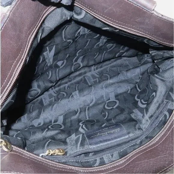 💎✨Beautiful✨💎Authentic Ferragamo Vara Logo Canvas Tote Bag Shoulder Bag Brown - Picture 11 of 15